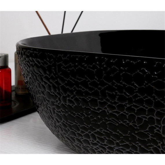 Раковина-чаша CeramaLux LuxeLine 50 см D1302H004, черный глянцевый - фото, картинка 4 Раковина-чаша CeramaLux LuxeLine 50 см D1302H004, черный глянцевый - фото 4