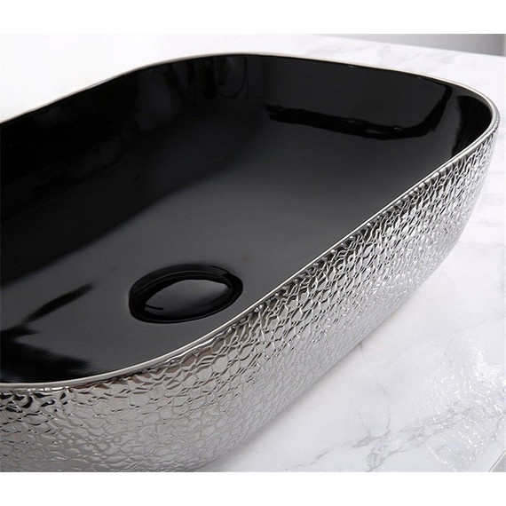 Раковина-чаша CeramaLux LuxeLine 50 см D1302H020, черный/серый - фото 5