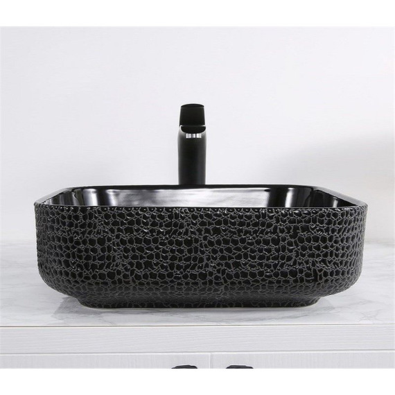 Раковина-чаша CeramaLux LuxeLine 38 см D1303H004, черный глянцевый - фото 3