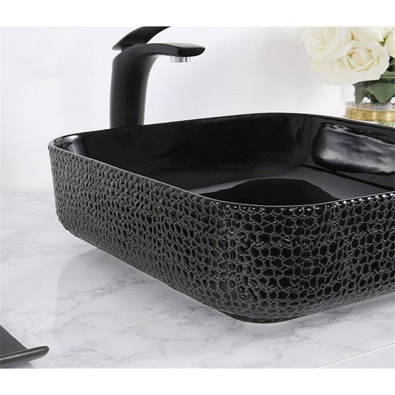 Раковина-чаша CeramaLux LuxeLine 38 см D1303H004, черный глянцевый - фото 5