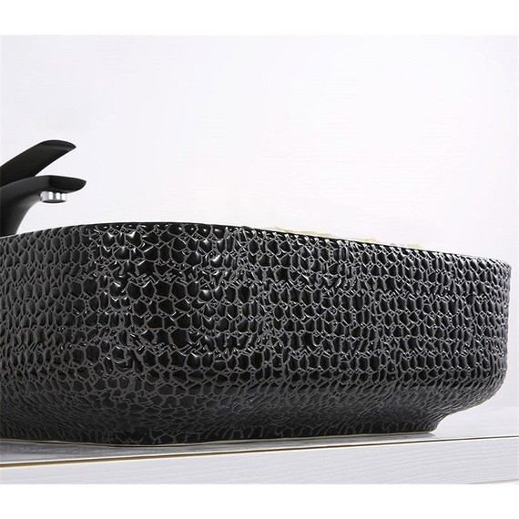 Раковина-чаша CeramaLux LuxeLine 38 см D1303H004, черный глянцевый - фото 6