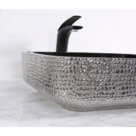 Раковина-чаша CeramaLux LuxeLine 38 см D1303H020, черный/серый - фото 4