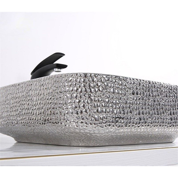 Раковина-чаша CeramaLux LuxeLine 38 см D1303H020, черный/серый - фото 5