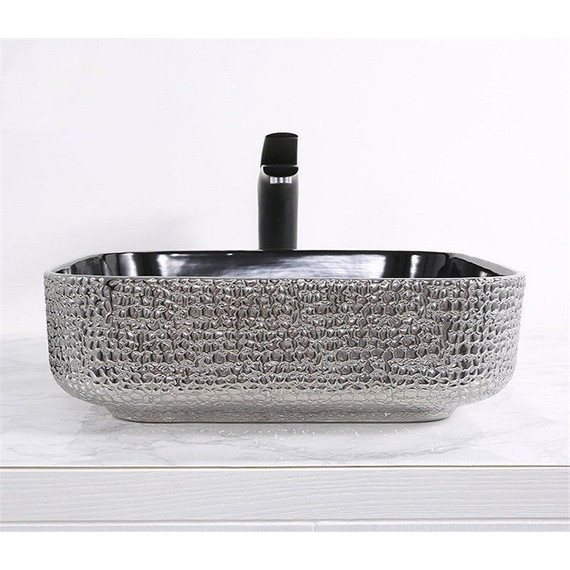 Раковина-чаша CeramaLux LuxeLine 38 см D1303H020, черный/серый - фото 6