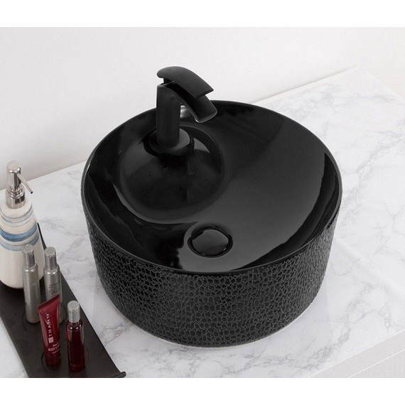 Раковина-чаша CeramaLux LuxeLine 45 см D1306H004, черный глянцевый - фото 2