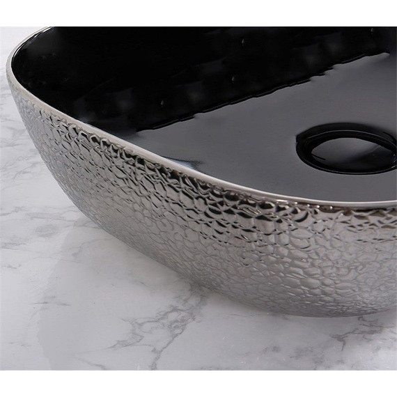 Раковина-чаша CeramaLux LuxeLine 45 см D1333H020, черный/серый - фото 6