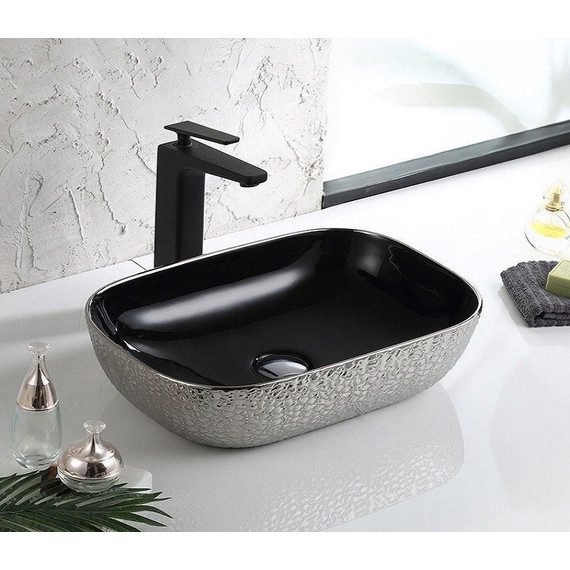 Раковина-чаша CeramaLux LuxeLine 45 см D1333H020, черный/серый - фото 7