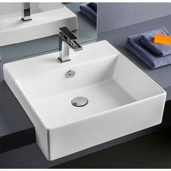 Раковина врезная на столешницу Artceram Quadro Semincasso 50 см QUL004 01 00 - фото, картинка 2 Раковина врезная на столешницу Artceram Quadro Semincasso 50 см QUL004 01 00 - фото 2