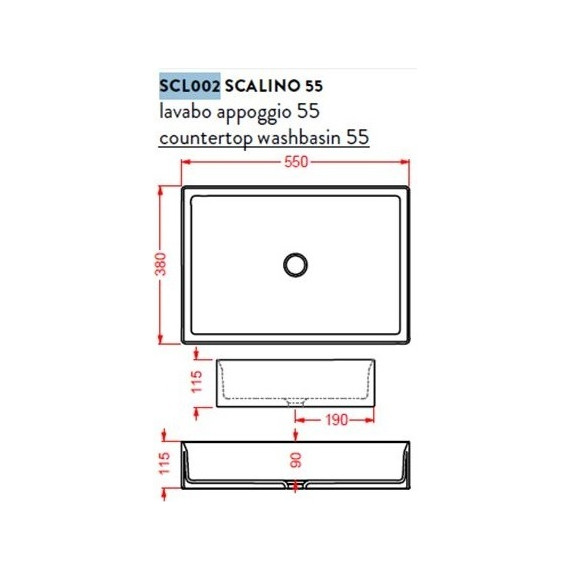 Раковина-чаша ArtCeram Scalino 55 см SCL002 16 00 blu zaffiro - фото 2