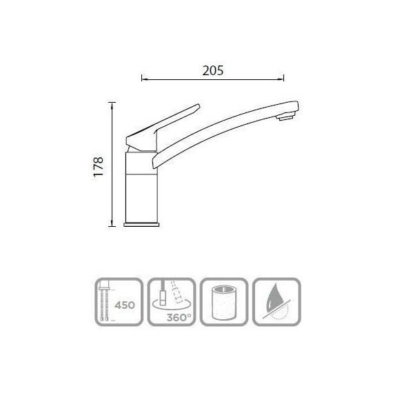 Смеситель для кухни Schock SC-90 710337, хром/эверест - фото 2