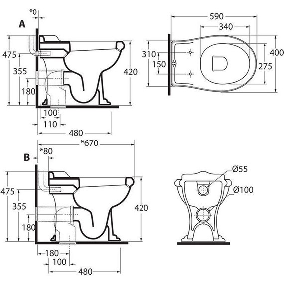 Унитаз приставной Azzurra Jubilaeum JUVCTPB00000BI - фото 5
