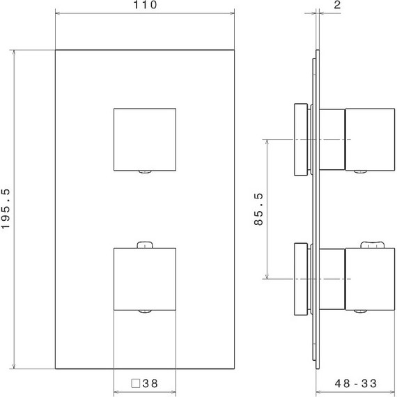 Смеситель для ванны с термостатом Kerama Marazzi Futura 67648EKM.01.093, черный матовый - фото 2