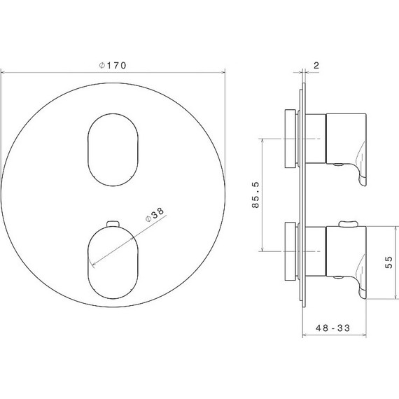 Смеситель для ванны с термостатом Kerama Marazzi Ole 67638EKM.21.018 - фото 2
