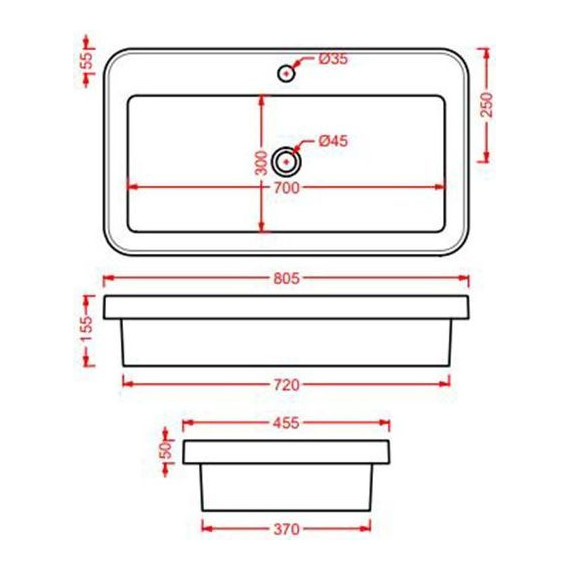 Раковина врезная на столешницу Artceram Fuori Scala 80 см TFL035 01 00 *1 - фото 2