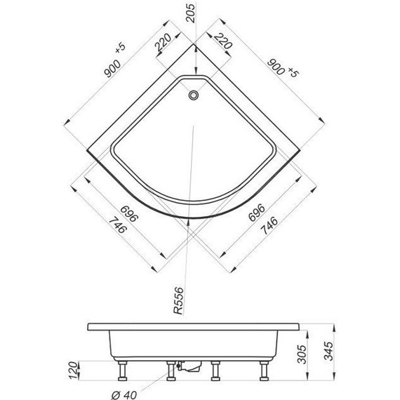 Душевое ограждение Triton Стандарт В1 Аква Мозаика 90х90 см, белый/узор - фото 6
