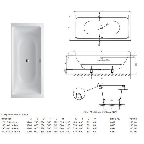Ванна cтальная Bette Free 200х100 см 6832-000 PLUS - фото 7