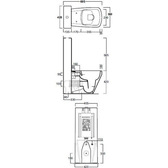 Унитаз-компакт безободковый Simas Baden BB01bi - фото 5