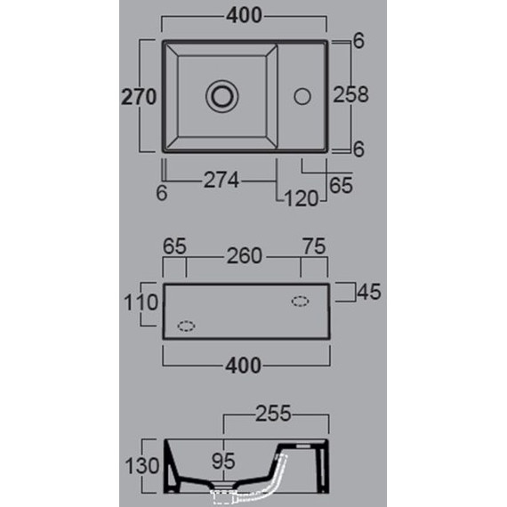 Раковина подвесная Simas Agile 40х27 см AG40 bi*1 - фото 3