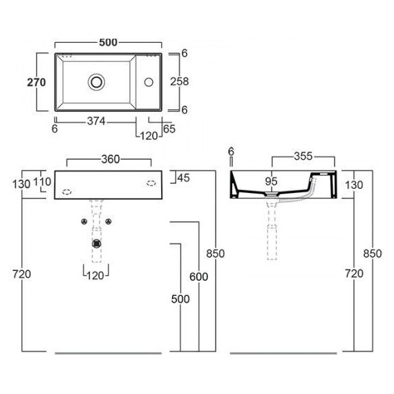 Раковина подвесная Simas Agile 50 см AG50 bi matt*1, белый матовый - фото 3