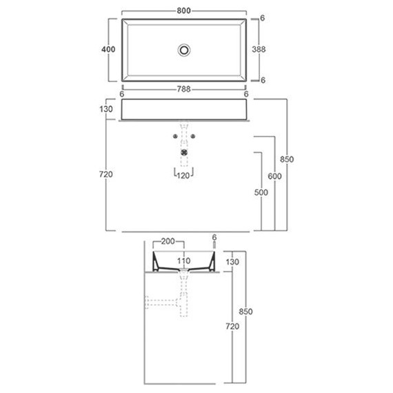 Раковина-чаша Simas Agile 80 см AG80 bi*0 - фото 4