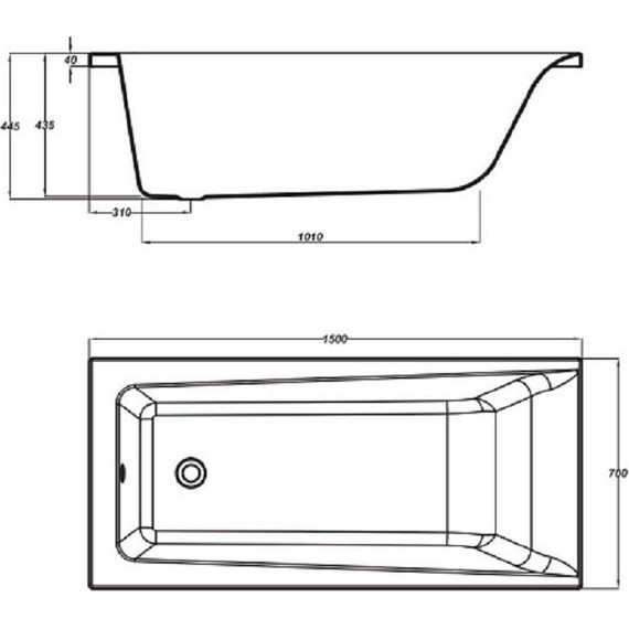 Ванна акриловая Cersanit Lorena 150x70 см, Размер - мм: 1500х700 - фото, картинка 8 Ванна акриловая Cersanit Lorena 150x70 см, Размер - мм: 1500х700 - фото 8