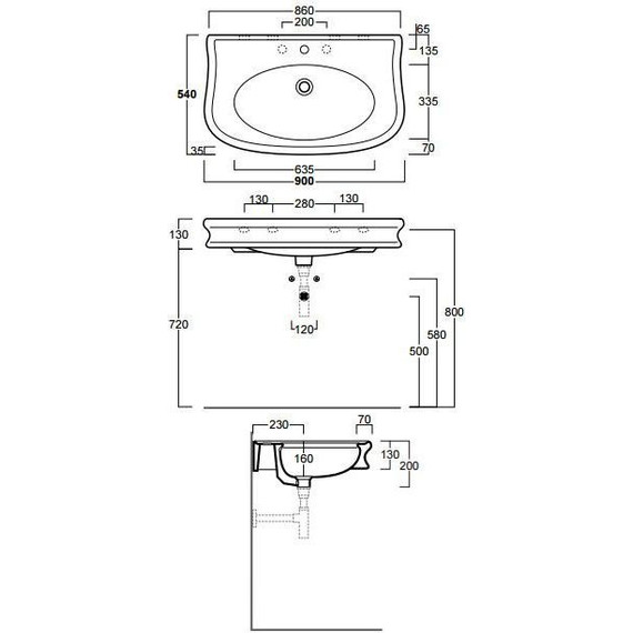 Раковина подвесная Simas Lante 90 см LA11bi*1 - фото 7