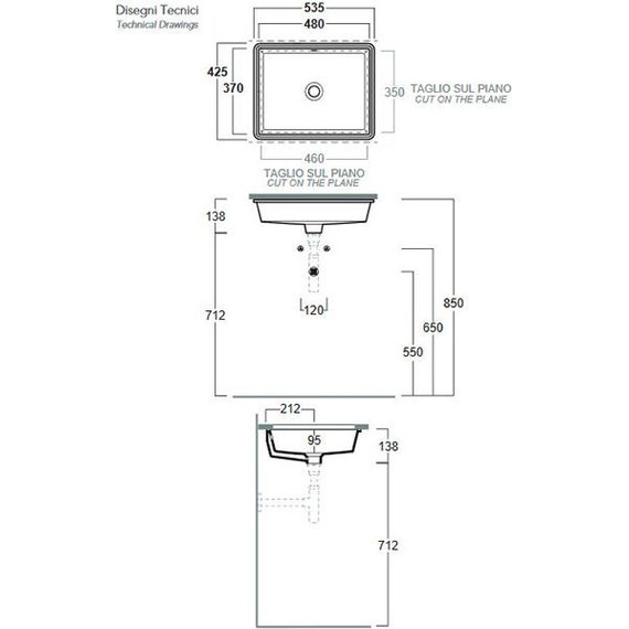 Раковина врезная под столешницу Simas Top e lavabi d'Arredo 53 см S59 bi*0 - фото 4
