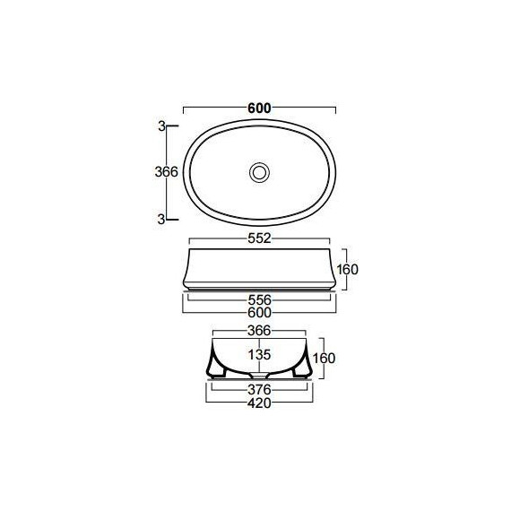 Раковина-чаша Simas Sharp 60 см SH04bi*0 - фото 4