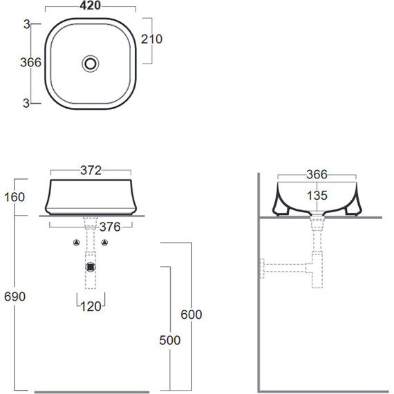 Раковина-чаша Simas Sharp 42 см SH06 navy matt - фото 4