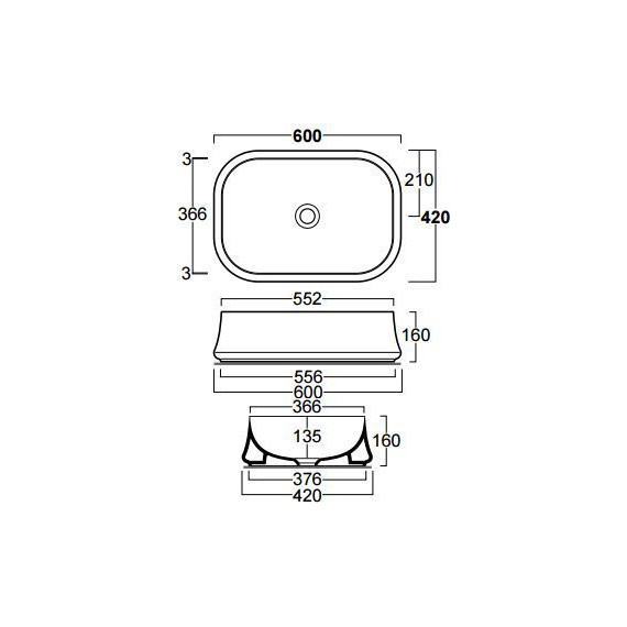Раковина-чаша Simas Sharp 60 см SH08bi*0 - фото 4