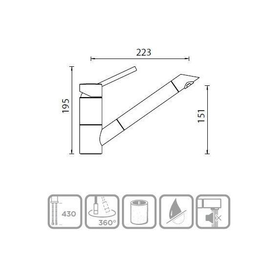 Смеситель для кухни Schock SC-200 710170, хром/аворио - фото 2