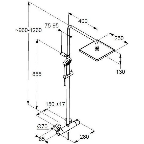 Душевая стойка с термостатом Kludi Logo Dual Shower System 6809805-00 - фото 2