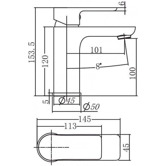 Смеситель для раковины Aquanet Arctic AF520-10СW, белый - фото, картинка 2 Смеситель для раковины Aquanet Arctic AF520-10СW, белый - фото 2