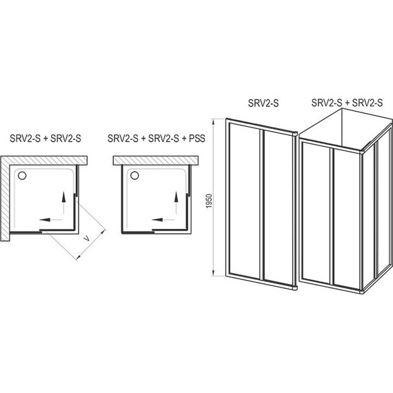 Душевое ограждение Ravak Supernova SRV2-S+SRV2-S 80x80 см 14V401O211 белый/pearl - фото, картинка 11 Душевое ограждение Ravak Supernova SRV2-S+SRV2-S 80x80 см 14V401O211 белый/pearl - фото 11