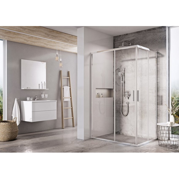 Душевое ограждение Ravak Blix Slim BLSRV2K 100х80 см X1XMA0C00Z1+X1XM40C00Z1 алюминий/прозрачное - фото 3