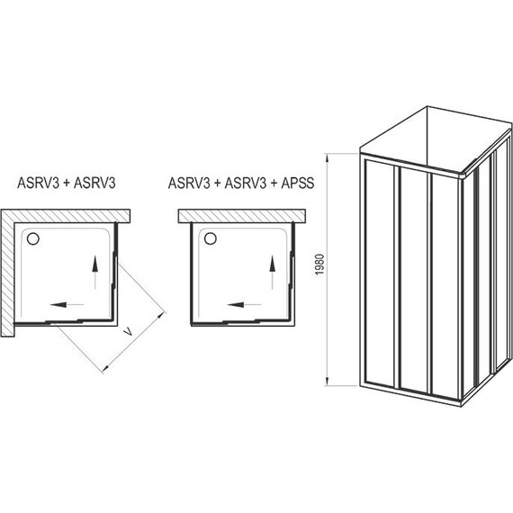 Душевое ограждение Ravak Supernova ASRV3+ASRV3 80x80 см 15V401R2ZG белый/матовое - фото 10