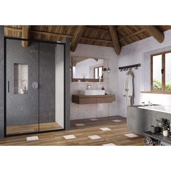 Душевая дверь Ravak Blix Slim BLSDP2 120 см X0PMG0300Z1 чёрный/прозрачное - фото 2