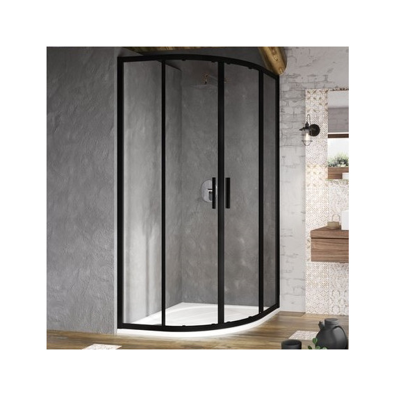 Душевое ограждение Ravak Blix Slim BLSCP4 80x80 см X3BM40300Z1 чёрный/прозрачное - фото 