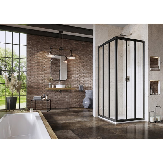 Душевое ограждение Ravak Supernova ASRV3+ASRV3 75x75 см 15V303R211 чёрный/pearl - фото 2