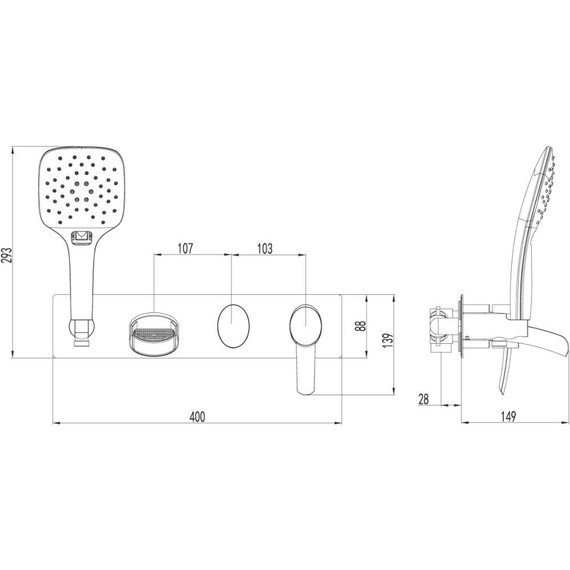 Смеситель для ванны Lemark Atlantiss LM3224C - фото, картинка 4 Смеситель для ванны Lemark Atlantiss LM3224C - фото 4