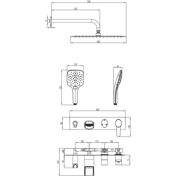 Душевая система для ванны Lemark Atlantiss LM3225C - фото 2