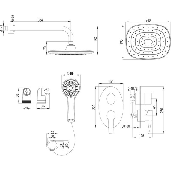 Душевая система для душа Lemark Atlantiss LM3229C - фото 2