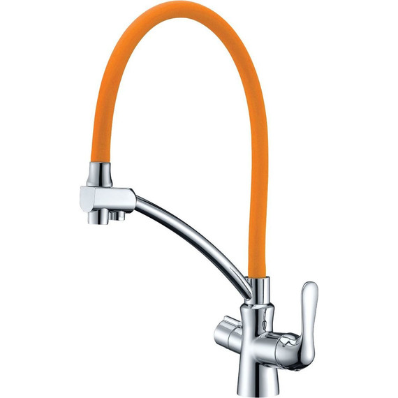 Смеситель для кухни Lemark Comfort LM3070C-Orange, хром/оранжевый - фото 
