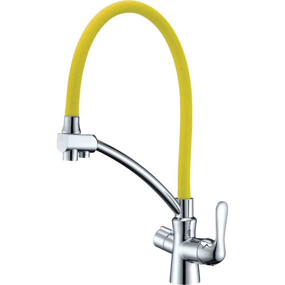 Смеситель для кухни Lemark Comfort LM3070C-Yellow, хром/желтый - фото 