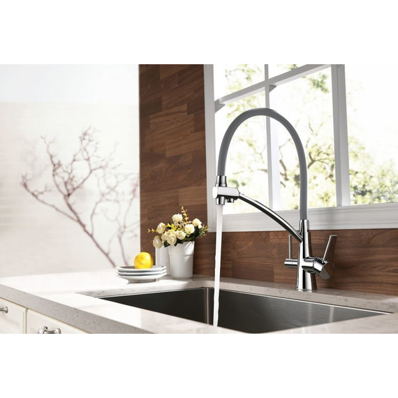 Смеситель для кухни Lemark Comfort LM3071C-Gray, хром/серый - фото 2