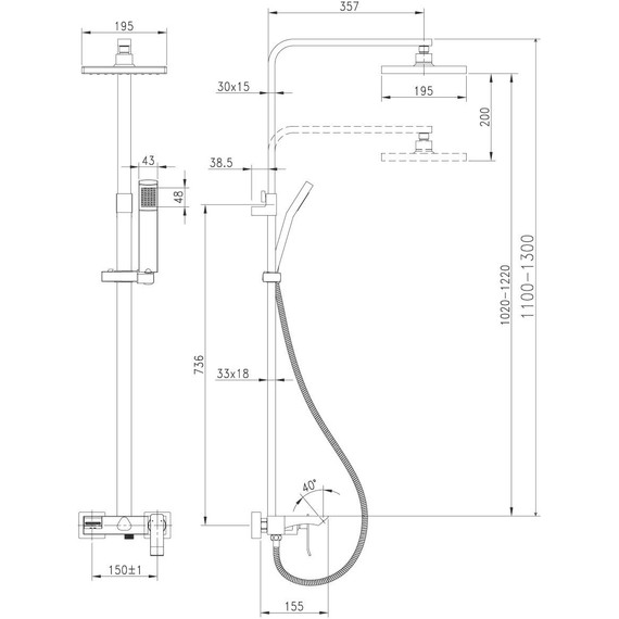 Душевая стойка Lemark Contest LM5862CW, хром/белый - фото 4
