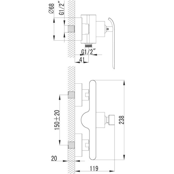 Смеситель для душа Lemark Melange LM4903CW, хром/белый - фото 6