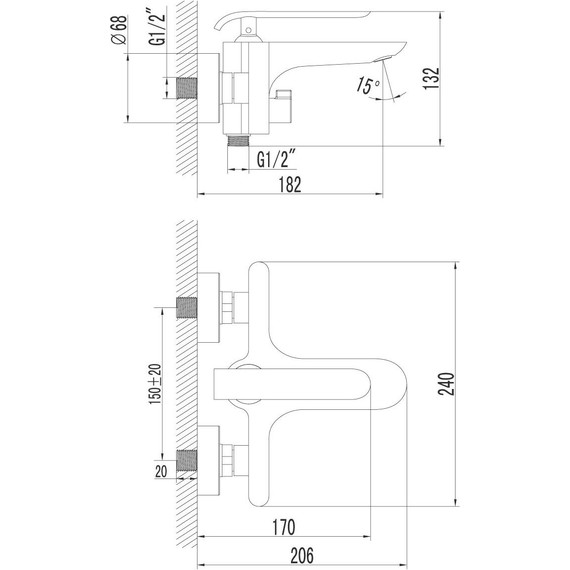 Смеситель для ванны Lemark Melange LM4914CW, хром/белый - фото 6