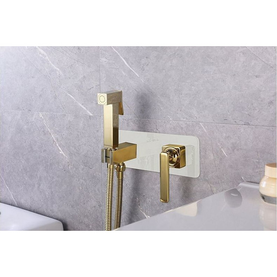 Набор для гигиенического душа Lemark Mista LM6419WG, белый/золото - фото 2