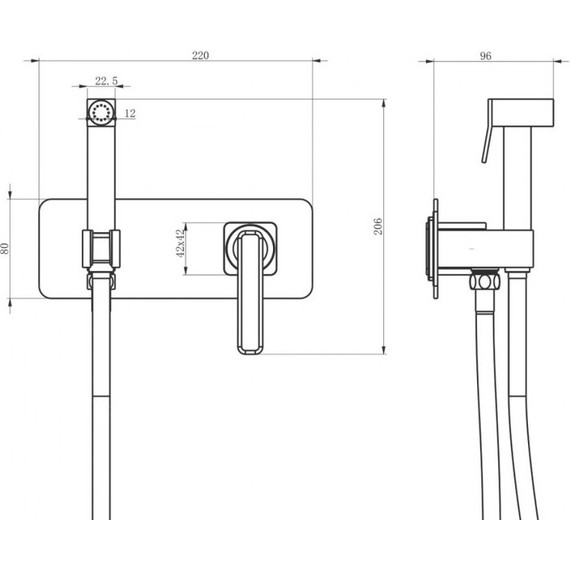 Набор для гигиенического душа Lemark Mista LM6419WG, белый/золото - фото 3